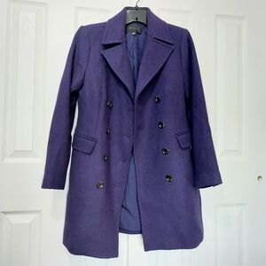 Ann Taylor Midnight Mulberry Peacoat, Size SP
